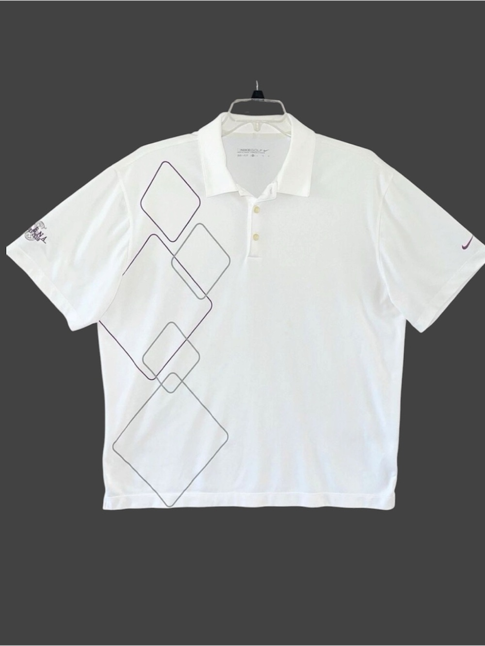 Nike White Polo Shirt Mens Size XL Siena Golf Club Short Sleeve Dri Fit